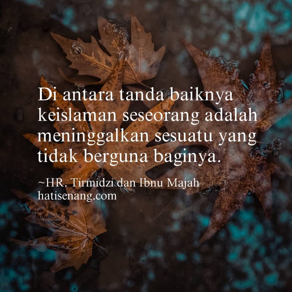 Hadits Tentang Tanda Baiknya Keislaman Seseorang 001 - HR. Tirmidzi dan Ibnu Majah